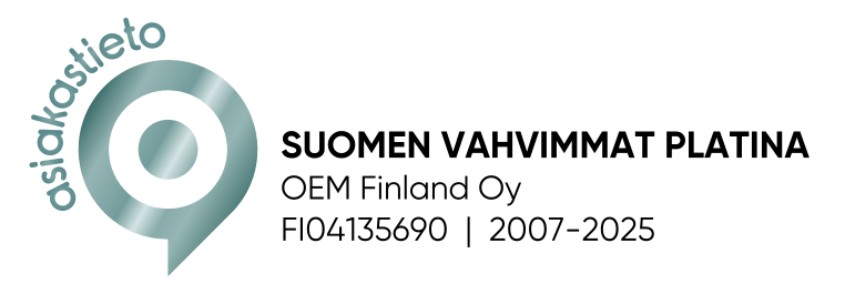 Suomen Vahvimmat Platina sertifikaatti OEM Finland Oy