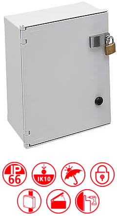 Iskunkestävät Polysafe-kaappikotelot