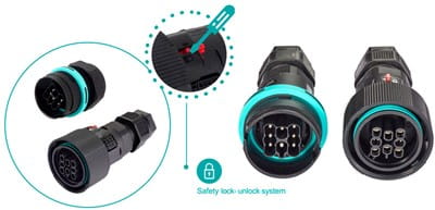 Techno vedenkestävät liittimet lukitus