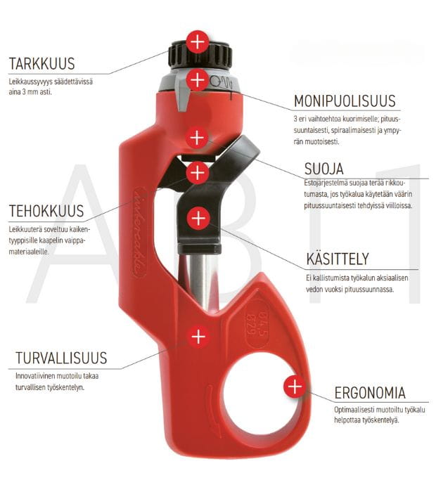 Intercable Tools ABI1 kuorintatyökalu kaapelin kuorintaan