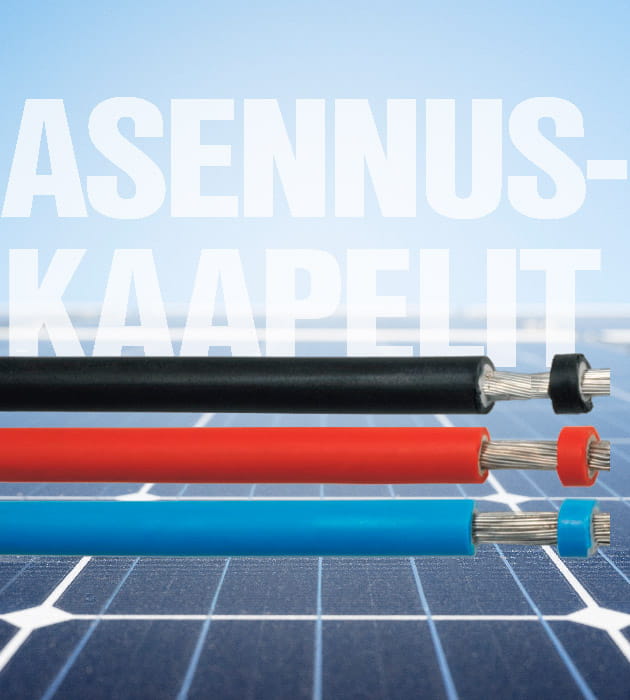 Asennuskaapelit aurinkopaneeleihin.