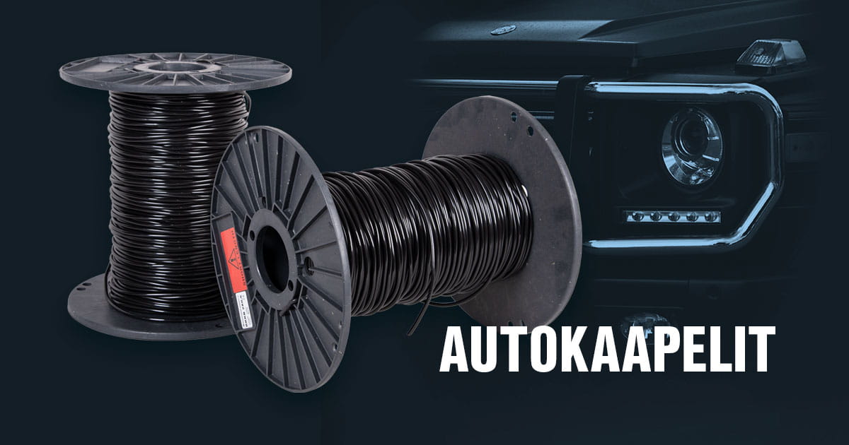 Autokaapelit. Ajoneuvojen ja työkoneiden sähkölaitteiden sisäiseen johdotukseen.