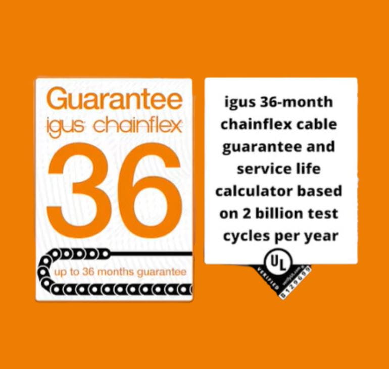 Igus chainflex ohjauskaapeleiden takuu