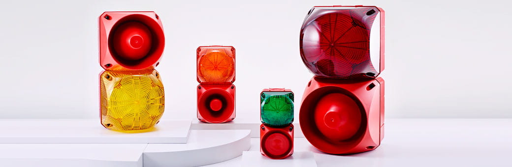 Auer kuutionmalliset valo- ja äänihälyttimet