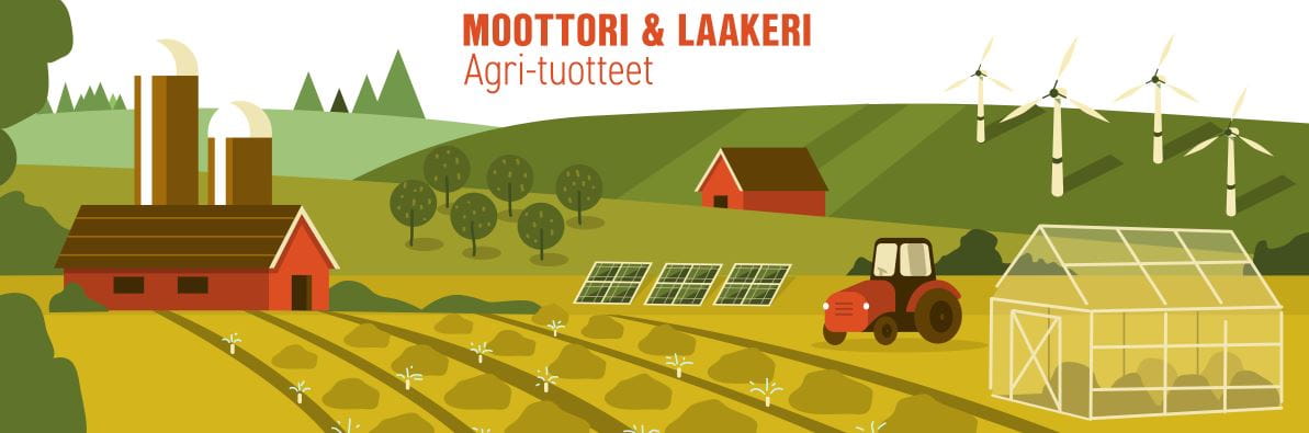 Moottori & Laakeri- osastomme Agri-tuotteet