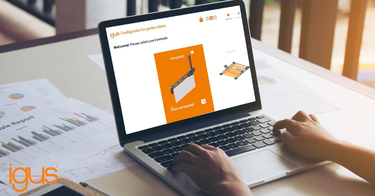 Igus konfiguraattori portaaliroboteille