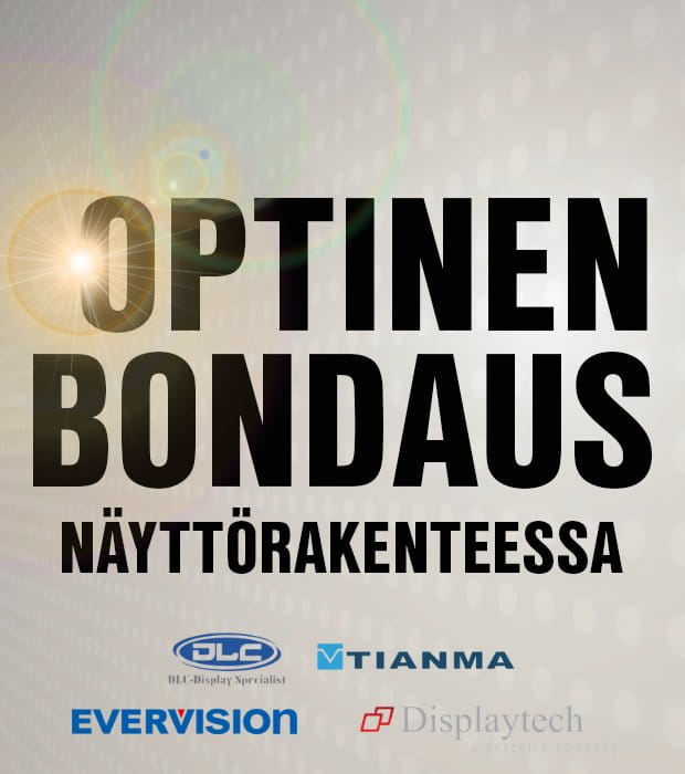 Optinen bondaus näyttörakenteessa