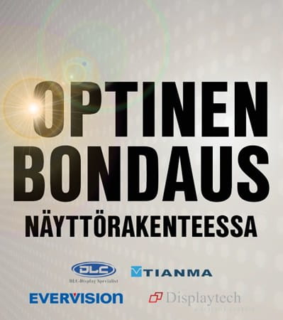 Optinen bondaus näyttörakenteessa