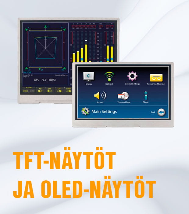 LCD-näytöt, TFT-näytöt ja OLED-näytöt