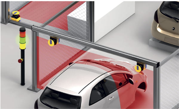 LASER SENTINEL ™ ENHANCED -turvalaserskanneri esimerkki