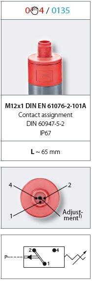 0134/0135 painekytkimet tekninen data
