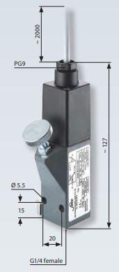 0159-sarjan ATEX-painekytkin mitat