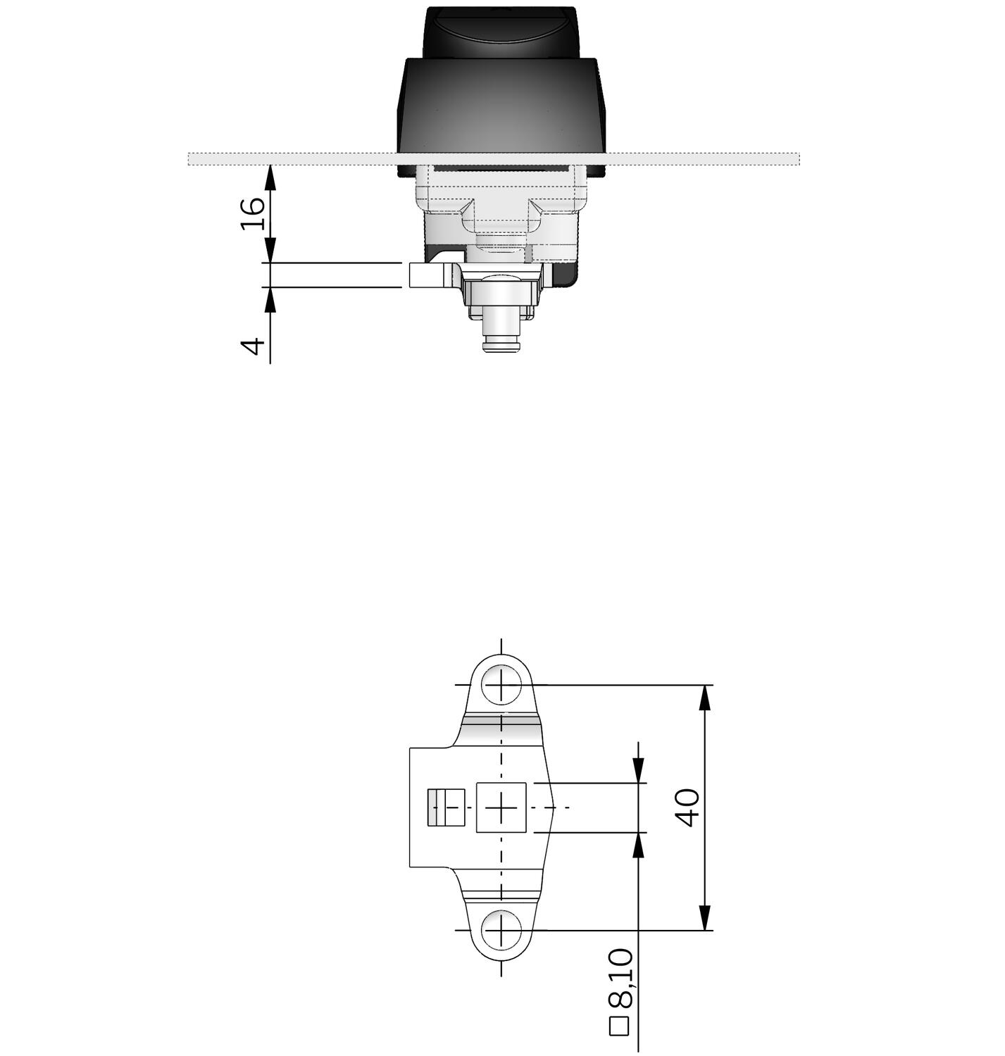 2-Piste telki Vision™ rajoitinulokkeella mitat