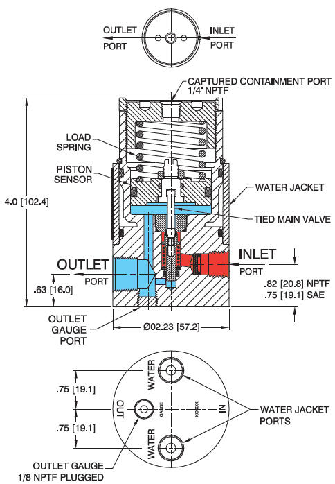 20-1000-sarjan paineensäädin tekninen kuva