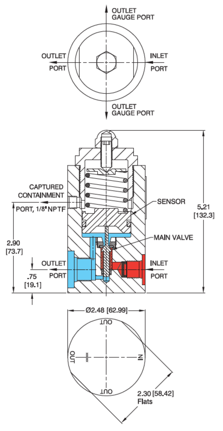 20-1200-sarjan paineensäädin tekninen kuva