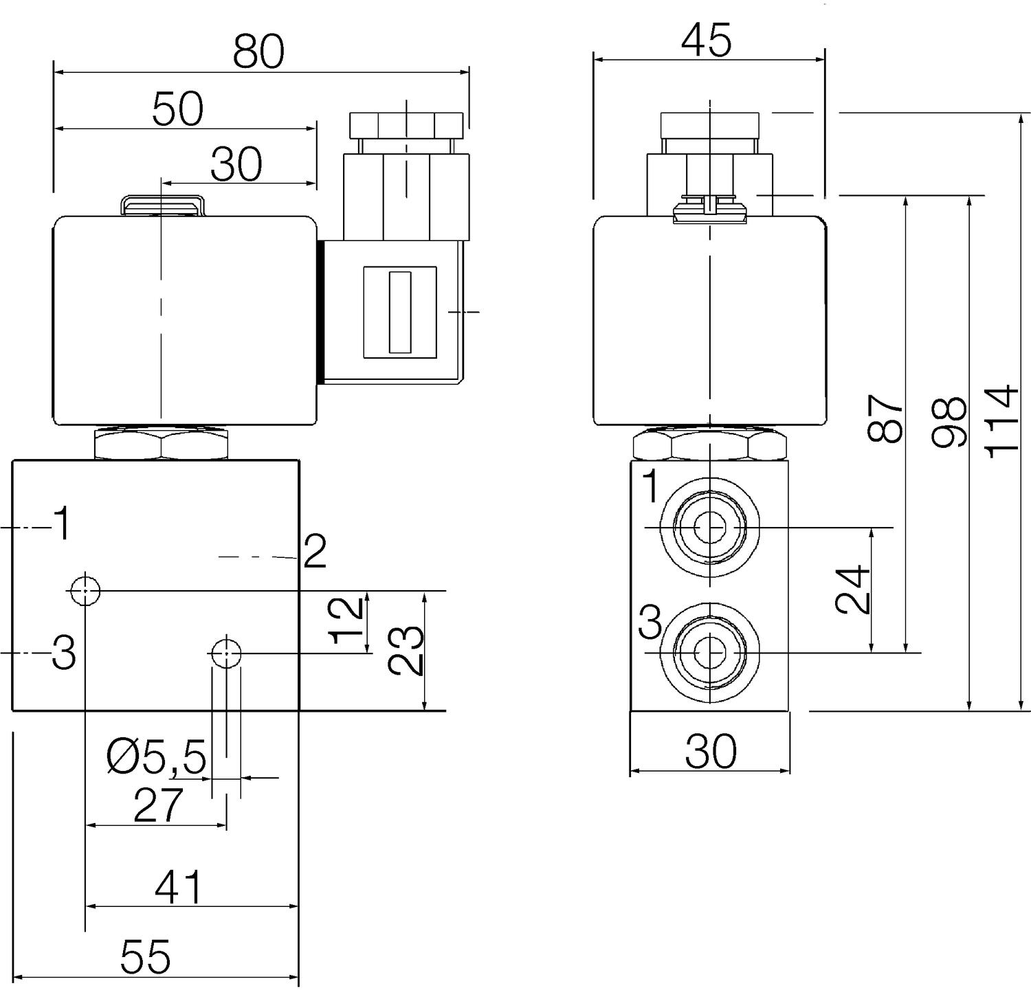 3/2 Magneettiventtiili 1/4"-mittapiirros