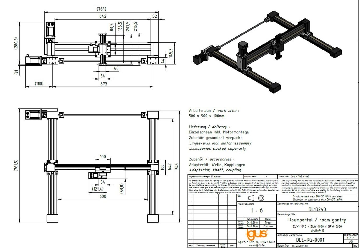 3-akselinen portaalirobotti tekninen ohje