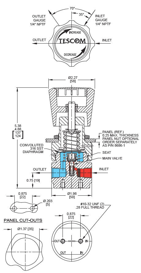 44-5000-sarjan paineensäädin 2