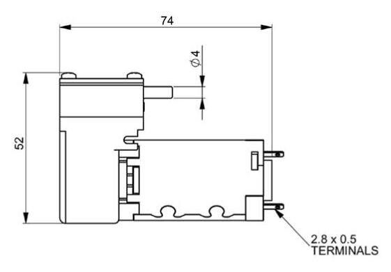 Alipainepumppu D3 mitat 1