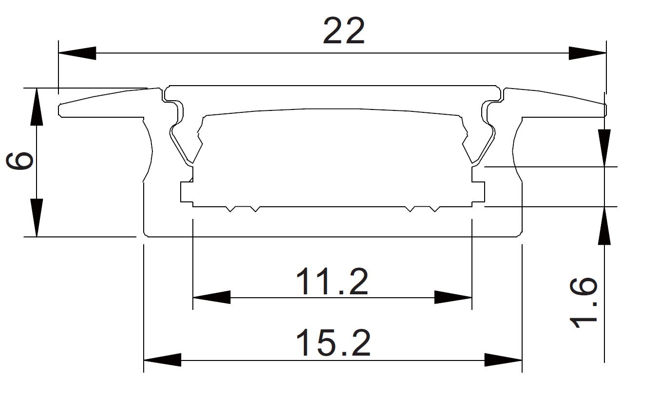 AP-2A Alumiiniprofiili mitat