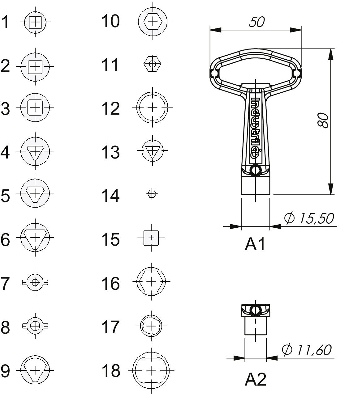 Avain, malli B musta