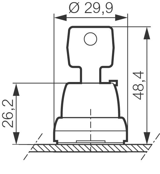 Avainkytkimet "0-1" ja "1-0-2", mittakuva
