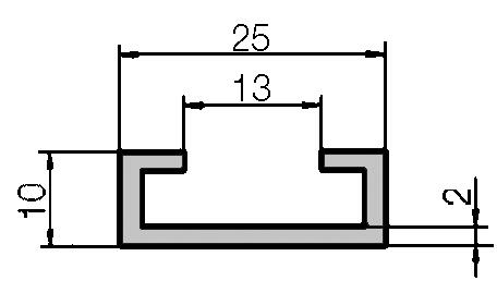 C-kisko 112/S (teräs), tekninen kuva