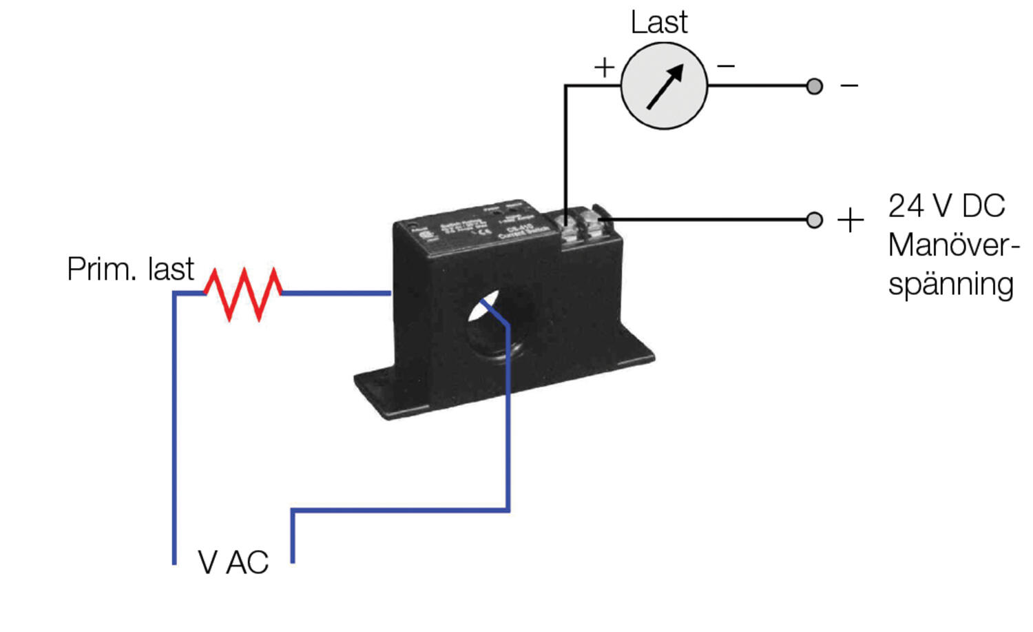 Connection drawing of Current transformer output 4-20mA