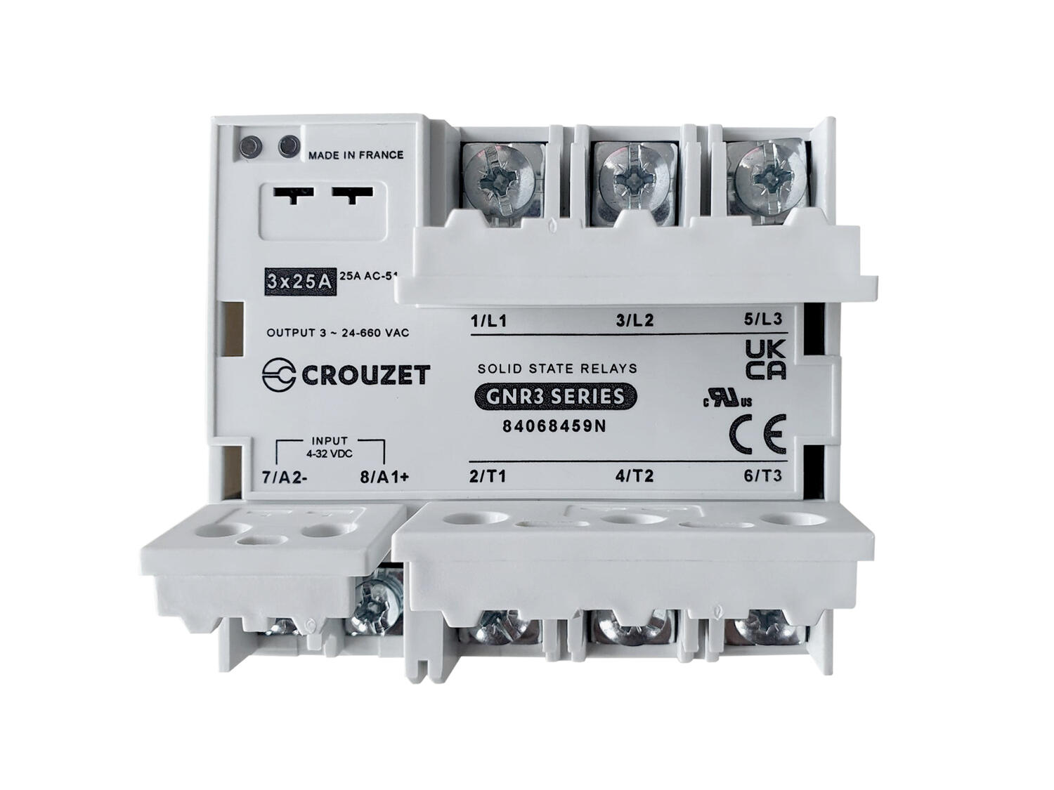 Crouzet 3-vaiheiset 90 mm leveät puolijohdereleet, avoin lukko