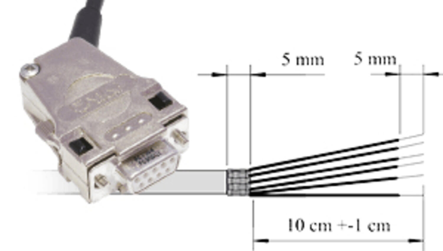D-sub 9-pin naaras-avoin, 1,5m