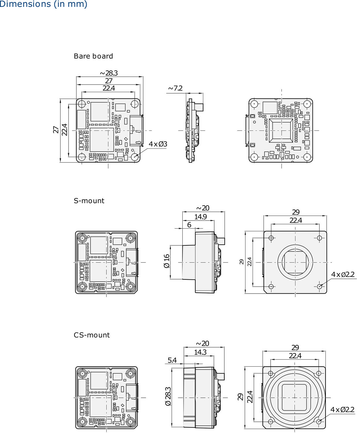 Dart - USB 3.0 Board Level kamerat