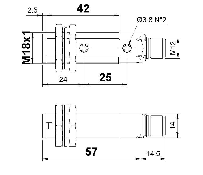 Dimension, trasmitter, plastic, direct