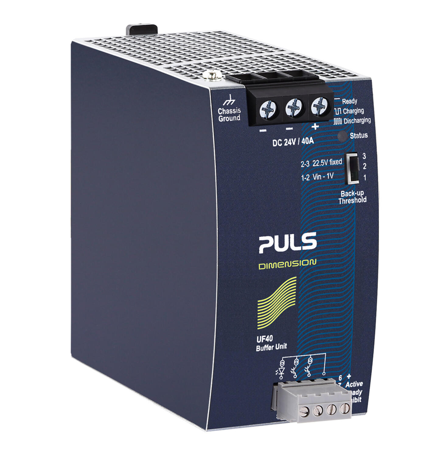 Dimension puskuriyksikkö 24 V DC 40 A