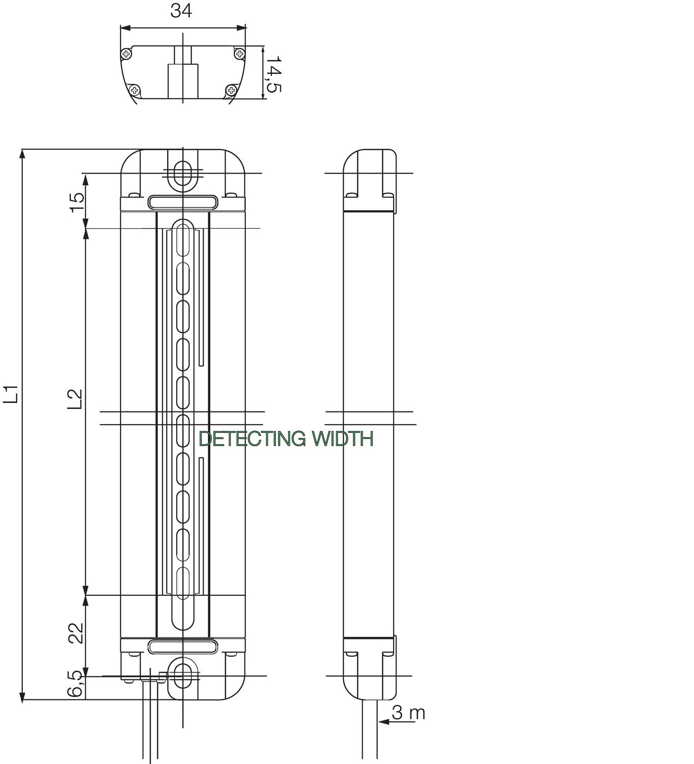 Dimension SSC Curtainphotocell with high resolution