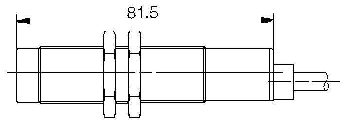 Dimensions M18 analogue sensor 3-8 mm.