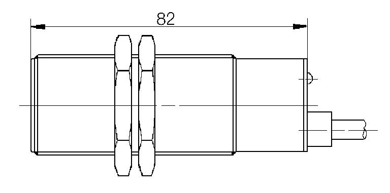 Dimensions M30 analogue sensor 4-10 mm.