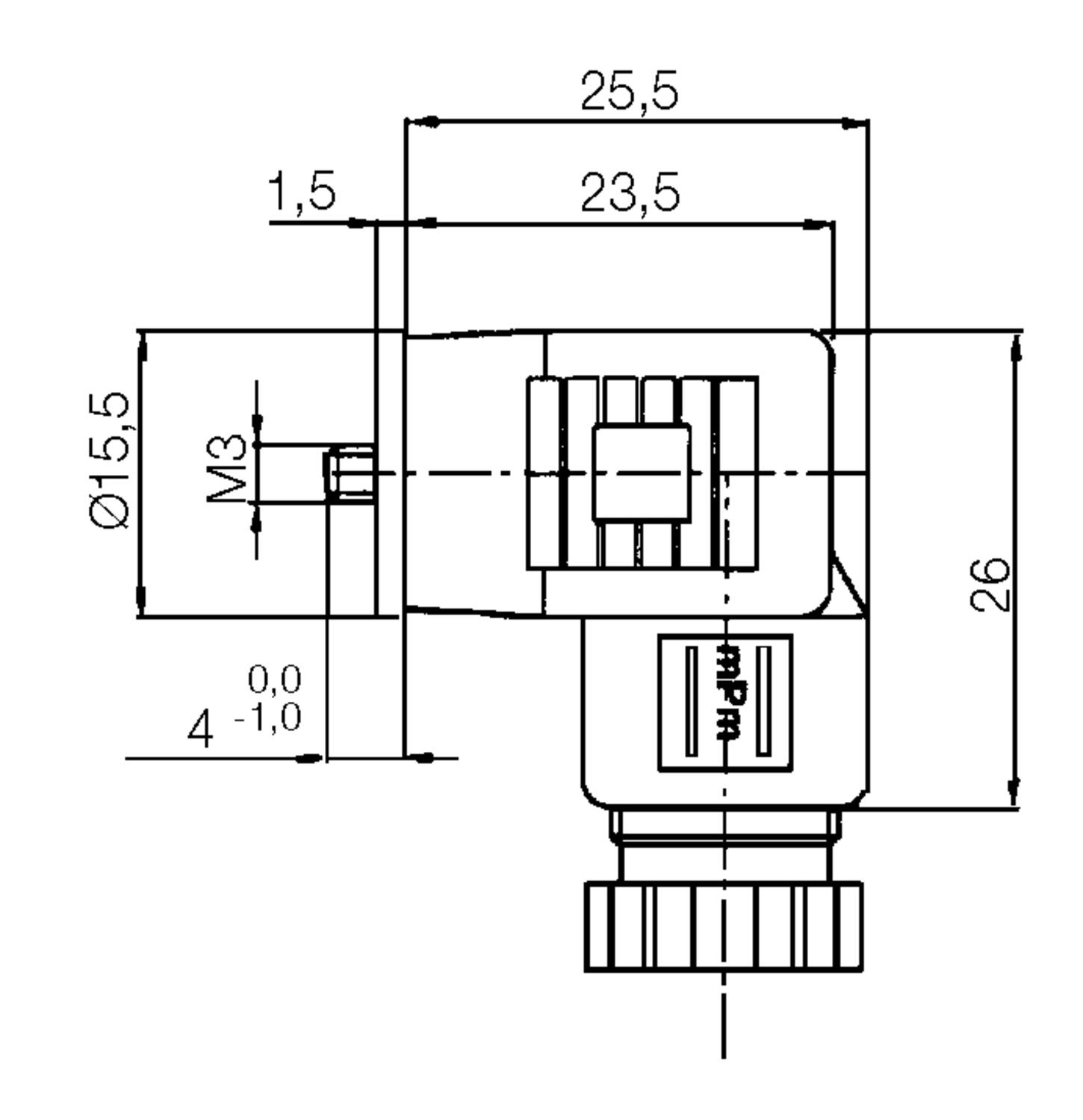 DIN Micro liitin tekninen kuva