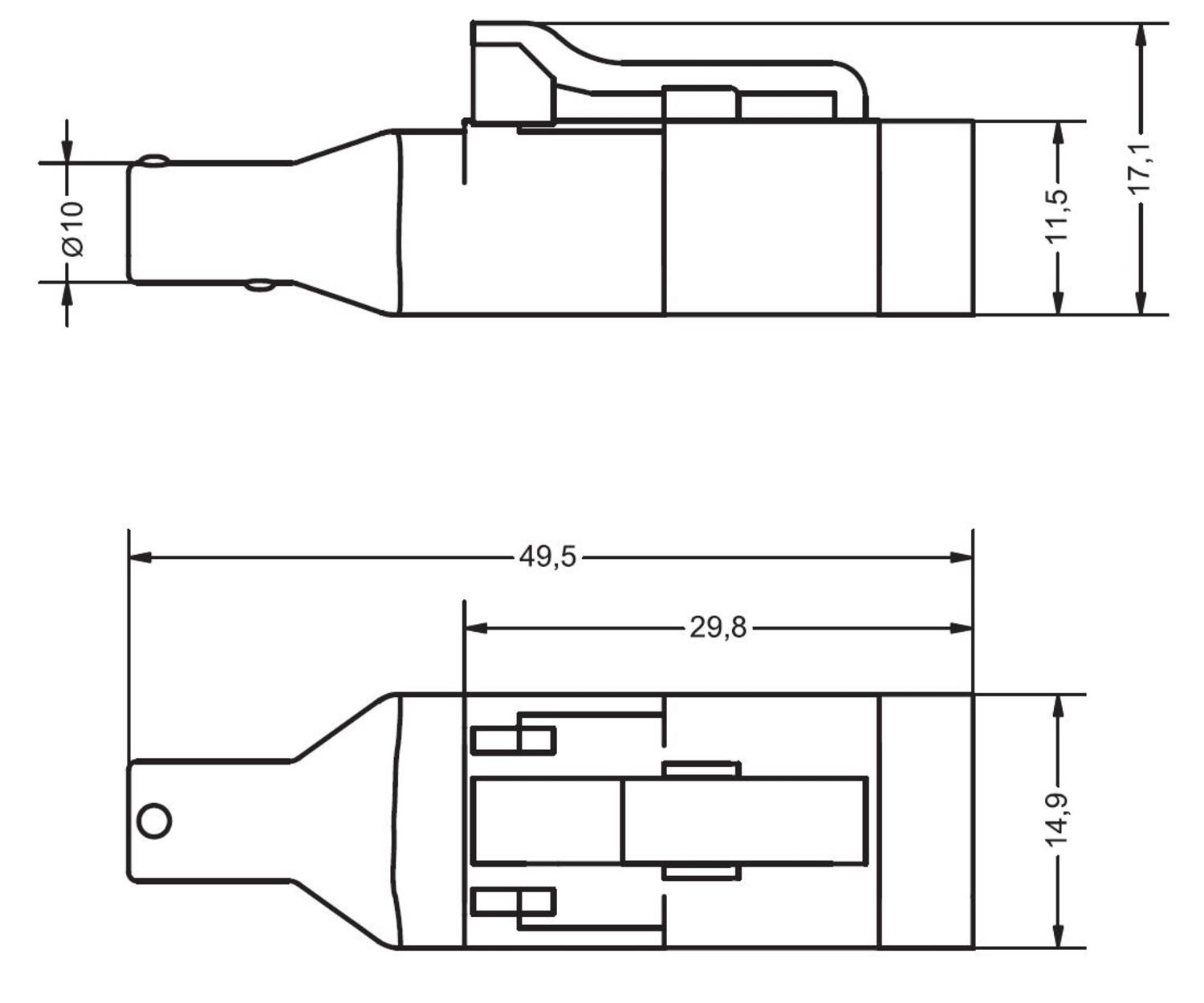 DT06-2S liitinkaapeli 24V 5m, tekninen kuva