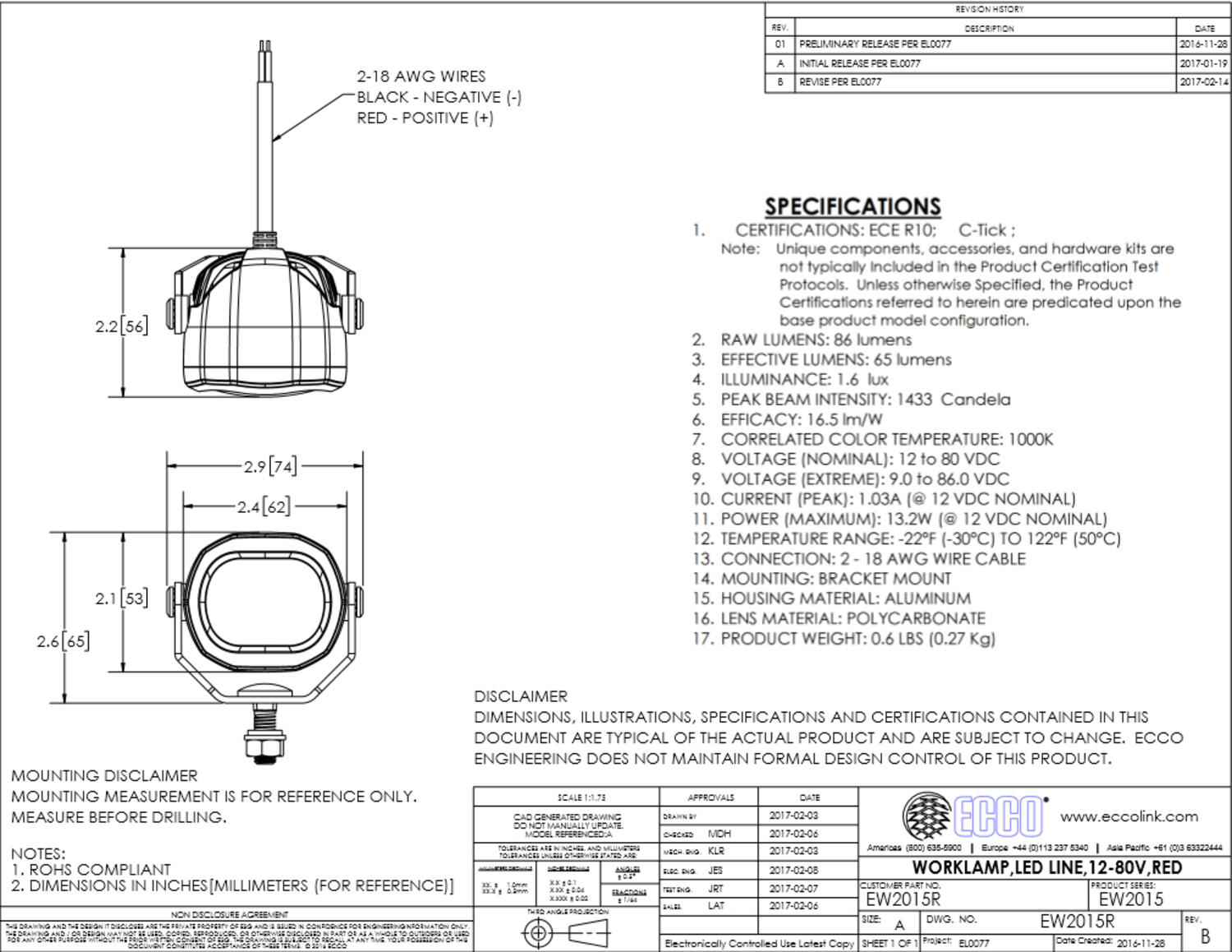 Ecco Boundary Line varoitusvalo asennusohje