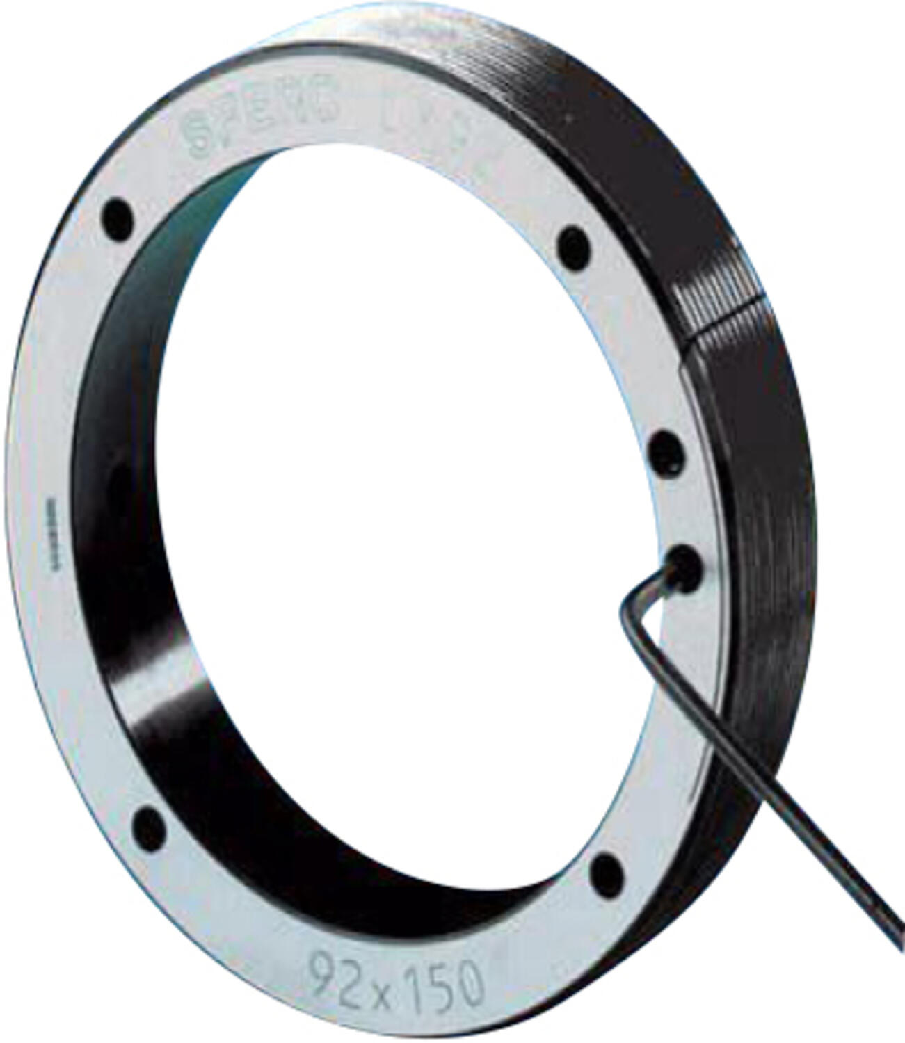 Edestä lukittava lukitusmutteri ulkokierteellä