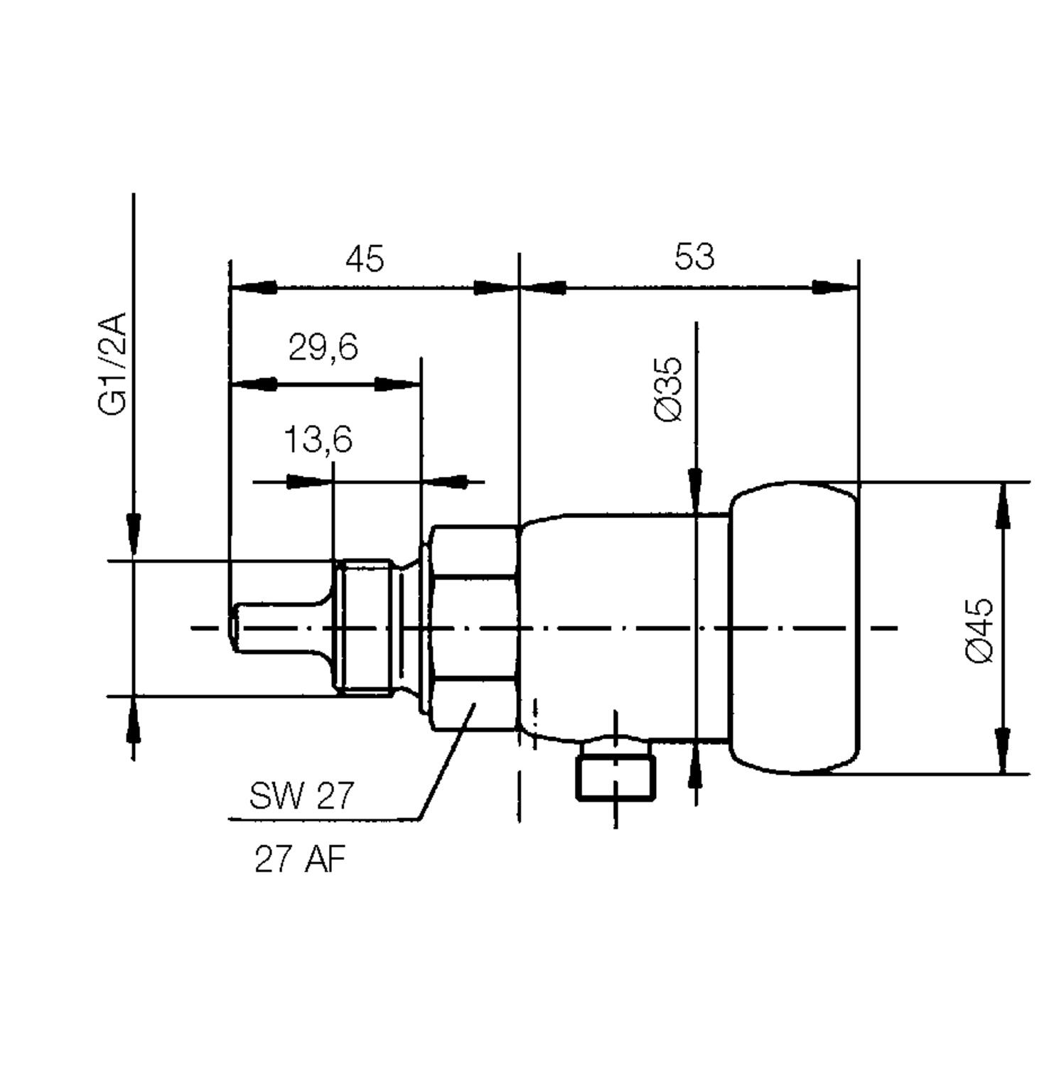 Elektroninen virtausanturi näytöllä, mitat