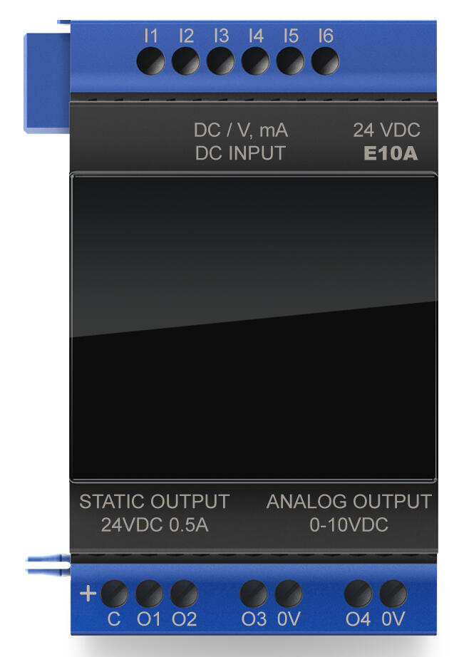 Em4 E10A analoginen laajennusmoduuli, 6 in, 4 out, 24V DC
