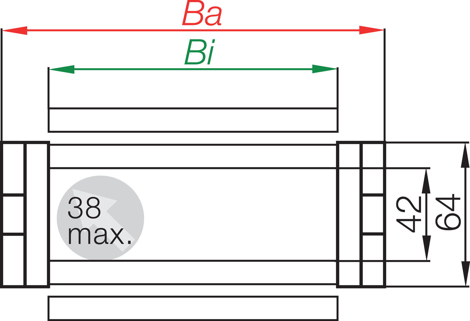 Energiansiirtoketju E4/1 15 lenkkiä tekninen kuva