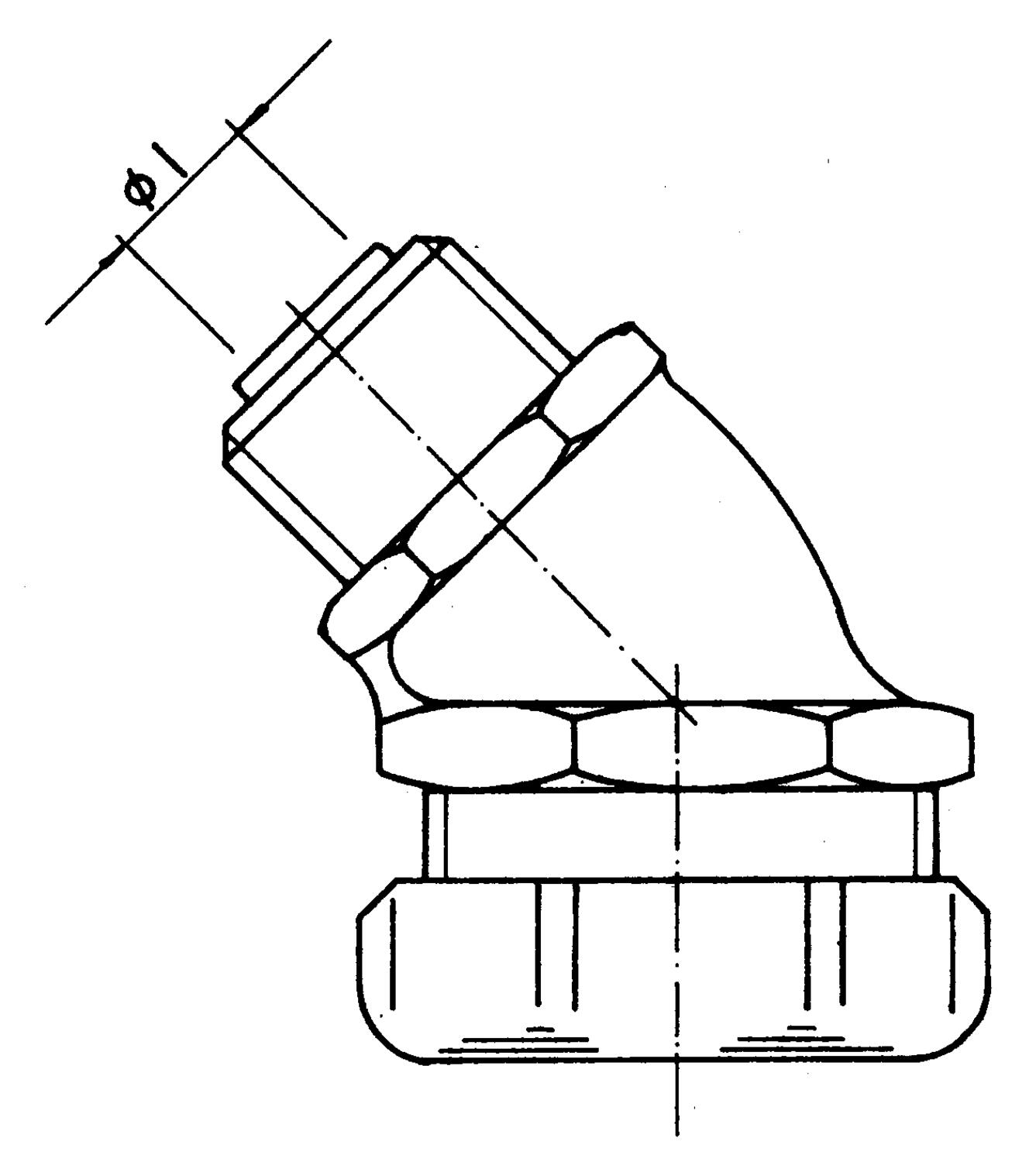 EW 45 kulmaliitin tekninen kuva