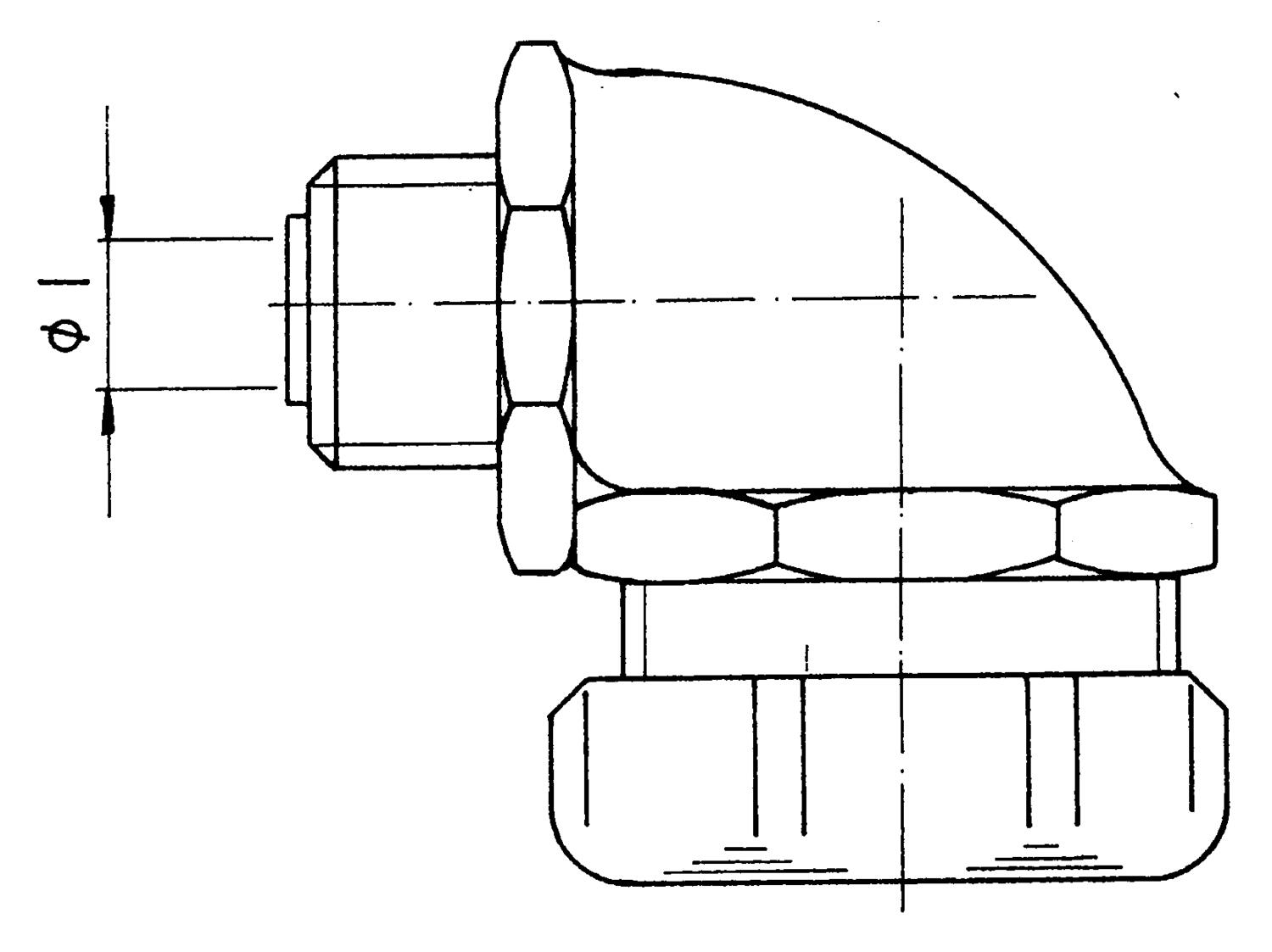 EW 90 kulmaliitin tekninen kuva