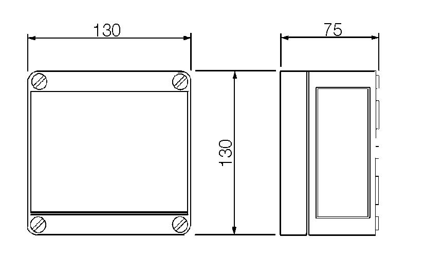 Gelbau valvontayksikkö PL e IP65, tekninen kuva