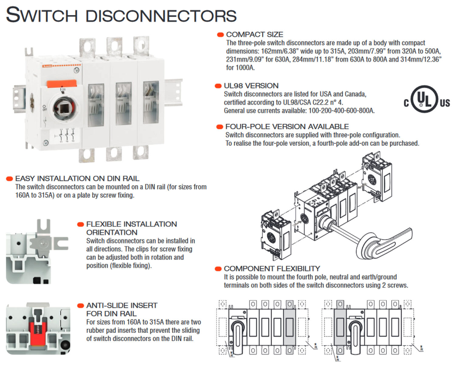 GL kuormakytkimet 160-1000A
