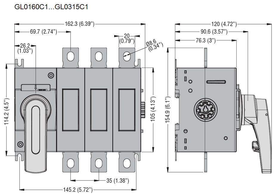 GL0160...GL0315C1 mittakuva
