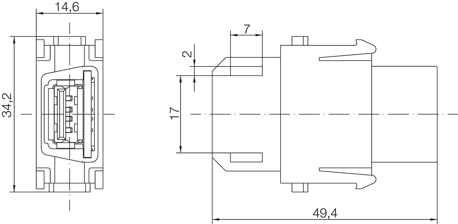 Han USB-moduuli tekninen kuva