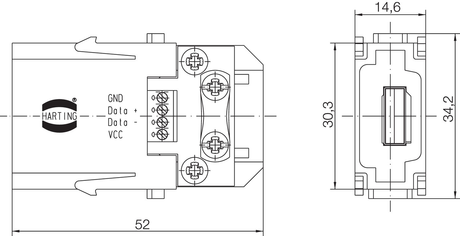 Han USB-moduuli tekninen kuva